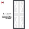 Eco-Urban Artisan® Double Absolute Evokit Pocket Door - Union Jack Flag 6mm Obscure Glass - Clear Printed Design - Colour & Size Options