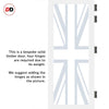 Artisan Solid Wood Internal Door - Union Jack Flag 6mm Obscure Glass - Clear Printed Design - Eco-Urban® 6 Premium Primed Colour Choices