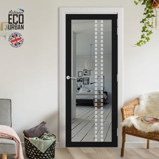 Image: Artisan Solid Wood Internal Door - Winton 6mm Clear Glass - Obscure Printed Design - Eco-Urban® 6 Premium Primed Colour Choices