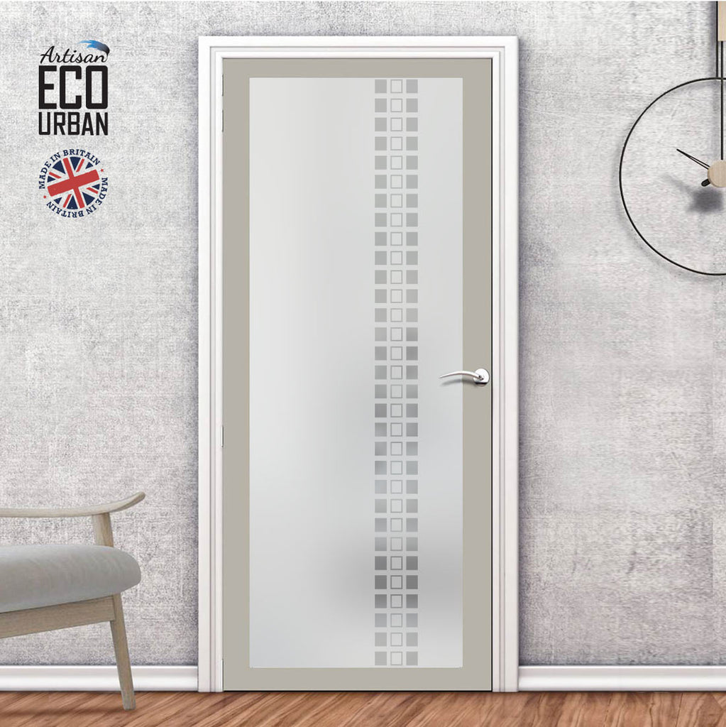 Artisan Solid Wood Internal Door - Winton 6mm Obscure Glass - Obscure Printed Design - Eco-Urban® 6 Premium Primed Colour Choices
