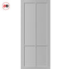 Bronx 4 Panel Solid Wood Internal Door Pair UK Made DD6315  - Eco-Urban® Mist Grey Premium Primed