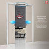 Handmade Eco-Urban® Arran 5 Pane Double Evokit Pocket Door DD6432G Clear Glass(2 FROSTED PANES) - Colour & Size Options