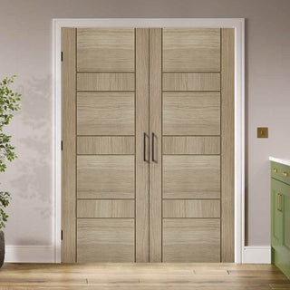 Image: Edmonton Light Grey Internal Door Pair - Prefinished