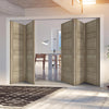 Five Folding Doors & Frame Kit - Edmonton Light Grey 3+2 - Prefinished