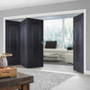 Four Folding Doors & Frame Kit - Eindhoven 1 Panel Black Primed 3+1 - Unfinished