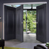 Three Folding Doors & Frame Kit - Eindhoven 1 Panel Black Primed 2+1 - Unfinished