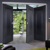 Three Folding Doors & Frame Kit - Eindhoven 1 Panel Black Primed 2+1 - Unfinished