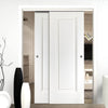 Two Sliding Doors and Frame Kit - Eindhoven 1 Panel Door - White Primed