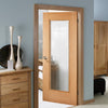 eindhoven 1l oak door clear safety glass prefinish