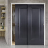 Two Sliding Wardrobe Doors & Frame Kit - Eindhoven 1 Panel Black Primed Door - Unfinished