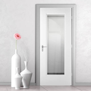Image: eindhoven 1l white primed door clear safety glass