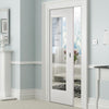 Eindhoven 1L Single Evokit Pocket Door - Clear Glass - White Primed