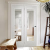 ThruEasi Room Divider - Eindhoven 1 Pane White Primed Clear Glass Door with Single Side