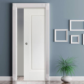 Image: Eindhoven 1 Panel Single Evokit Pocket Door - White Primed