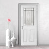 White PVC eldon door with grained faces victorian style toughened glass 