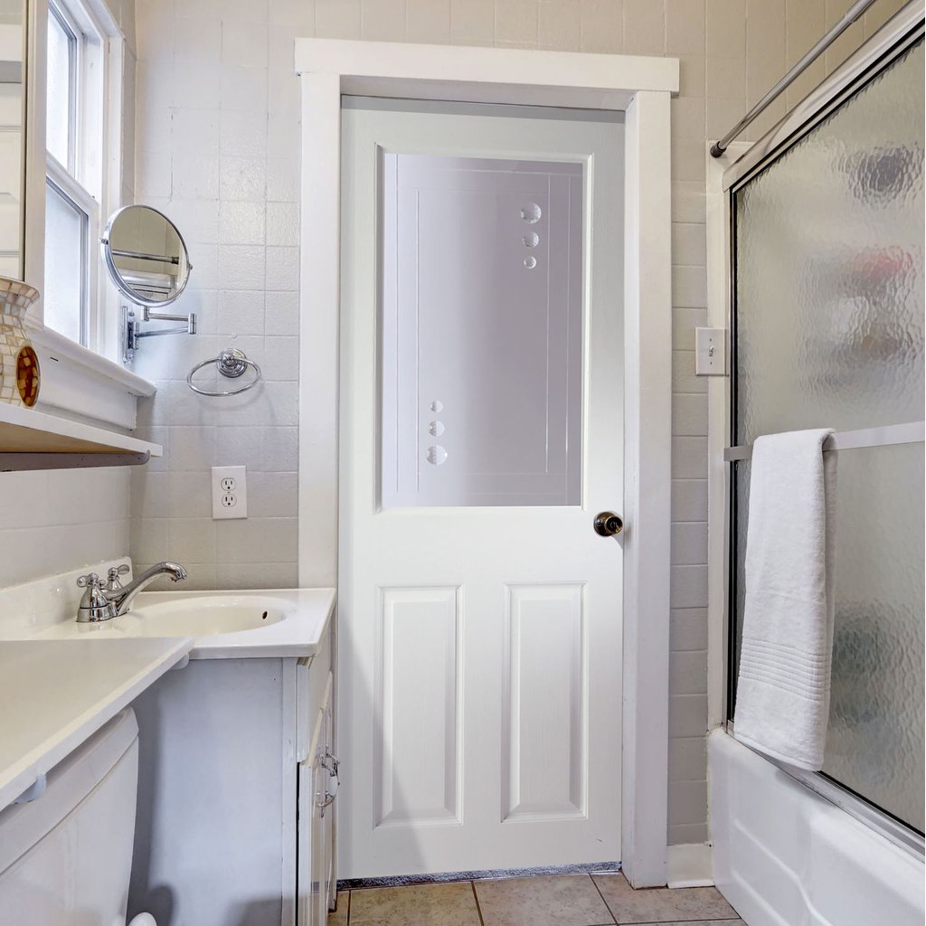 White PVC eldon internal door clear cut lines and crysta