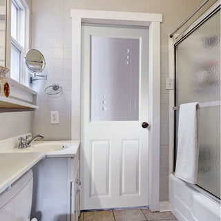 Image: White PVC eldon internal door clear cut lines and crysta
