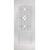 Classic Grained PVC Door Pair - Sandblast Starburst Style Glass