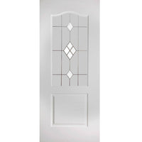 Classic Grained PVC Door Pair - Sandblast Starburst Style Glass