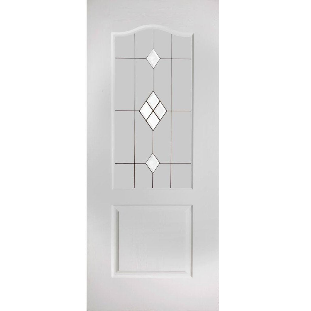 Classic Grained PVC Door Pair - Sandblast Starburst Style Glass