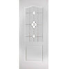 Classic Grained PVC Door Pair - Sandblast Starburst Style Glass