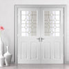 Eldon Grained PVC Door Pair - Andromeda Style Glass