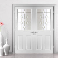 Eldon Grained PVC Door Pair - Andromeda Style Glass