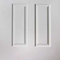 White PVC washington door with grained faces 4 decraresin 3 style toughened glass 