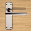 Steelworx CSLP1164B T-Bar Lever Handles on Latch Backplate - 2 Finishes