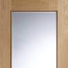 Oak interior door with elegant bevelled glass