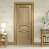 Oak interior door with elegant bevelled glass