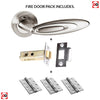 Senza Pari Elisse Fire Lever on Rose - Satin Nickel - Polished Chrome Handle Pack