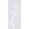 Single Glass Sliding Door - Cherry Blossom 8mm Clear Glass - Obscure Printed Design with Elegant Track
