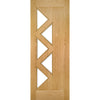 Single Sliding Door & Wall Track - Ely 5 Panes Glazed Oak Door - Prefinished