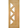 Double Sliding Door & Wall Track - Ely 5 Panes Glazed Oak Door - Prefinished