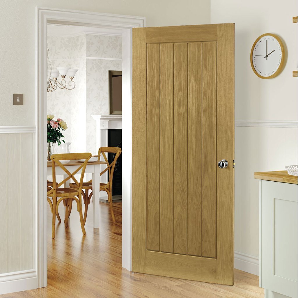 Bespoke Ely Oak Fire Internal Door - 1/2 Hour Fire Rated - Unfinished