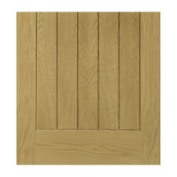 Ely oak cottage style door with bevelled safety glass