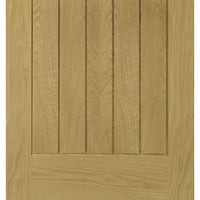 Four Folding Doors & Frame Kit - Ely Oak 3+1 - Clear Bevelled Glass -Unfinished