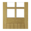 Ely oak cottage style door with bevelled safety glass
