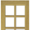 Two Folding Doors & Frame Kit - Ely Oak 2+0 - Clear Bevelled Glass -Unfinished
