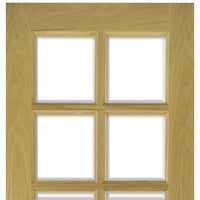 Four Folding Doors & Frame Kit - Ely Oak 3+1 - Clear Bevelled Glass -Unfinished