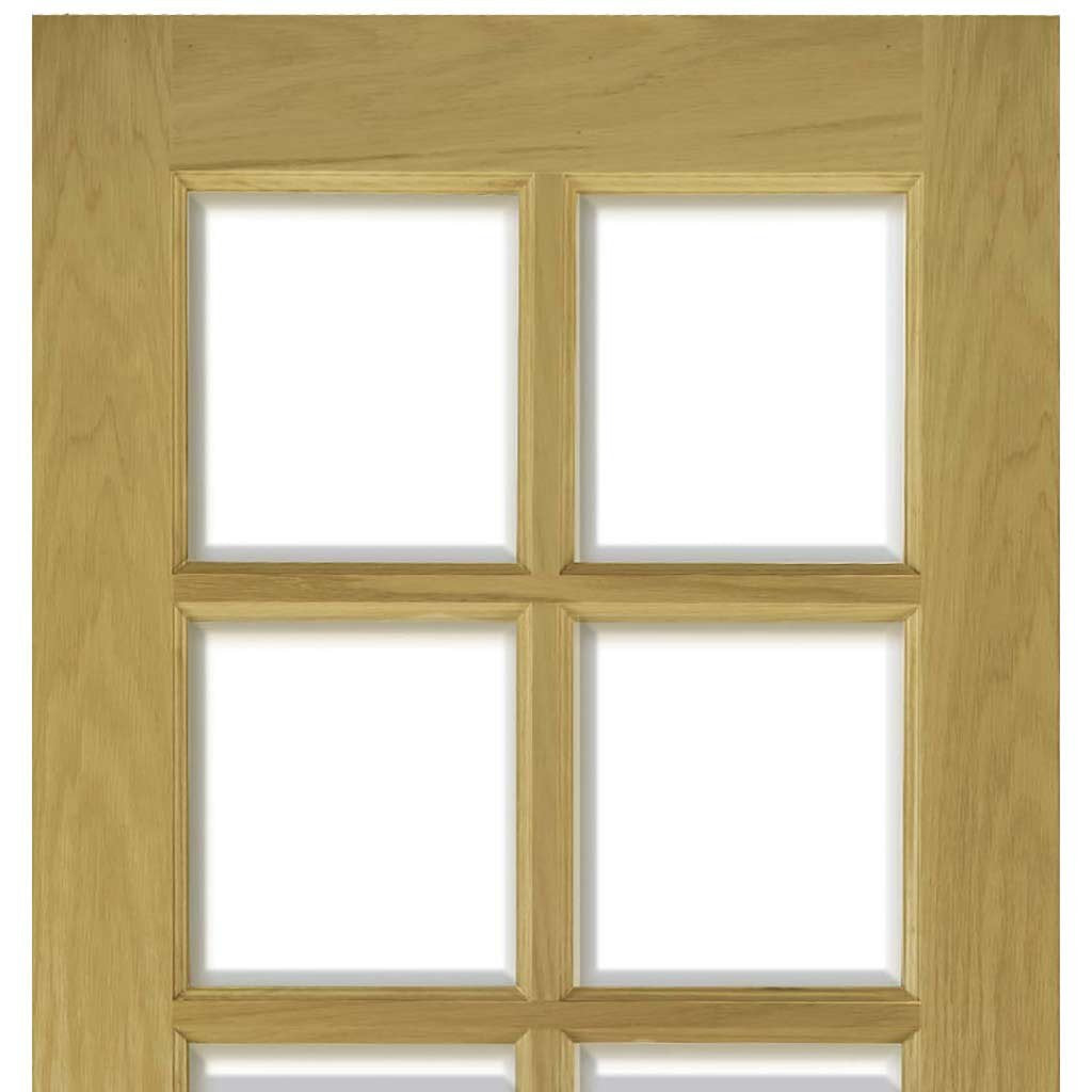 Four Folding Doors & Frame Kit - Ely Oak 3+1 - Clear Bevelled Glass -Unfinished