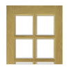 Ely Real American White Oak Veneer Double Evokit Pocket Door Detail - Clear Bevelled Glass - Prefinished