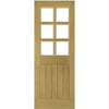 Ely Real American White Oak Veneer Door Pair - Clear Bevelled Glass - Prefinished