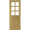 Three Folding Doors & Frame Kit - Ely Oak 3+0 - Clear Bevelled Glass -Unfinished