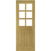 Ely Real American White Oak Veneer Double Evokit Pocket Door Detail - Clear Bevelled Glass - Prefinished