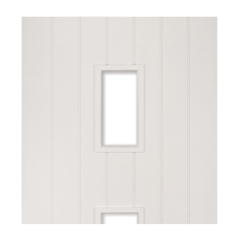 Ely White Primed Door Pair - Clear Glass