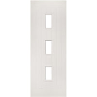 Ely White Primed Door Pair - Clear Glass