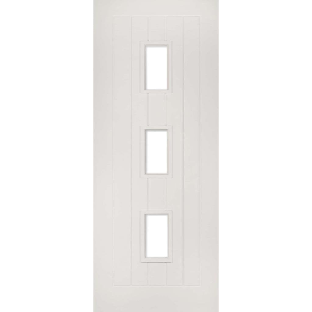 Ely White Primed Fire Door - Clear Glass - 1/2 Hour Fire Rated