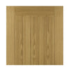 Ely Oak Single Evokit Pocket Door Detail - Clear Bevelled Glass - Unfinished